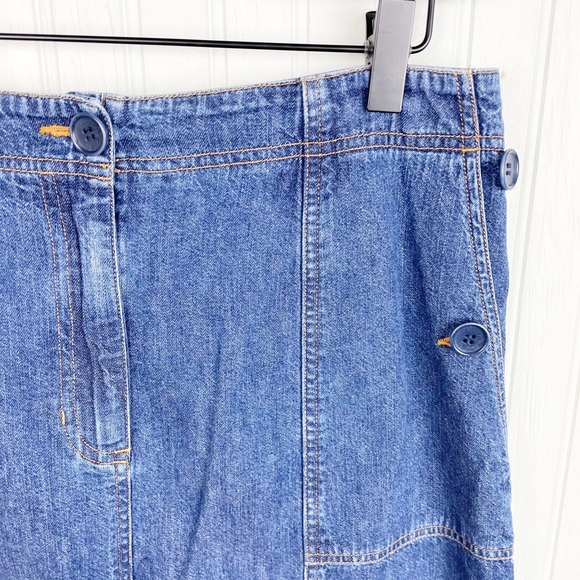 Vintage Y2K Jones New York Jeans A-line Denim Maxi Skirt Size 6 Modest Cotton - Picture 5 of 6